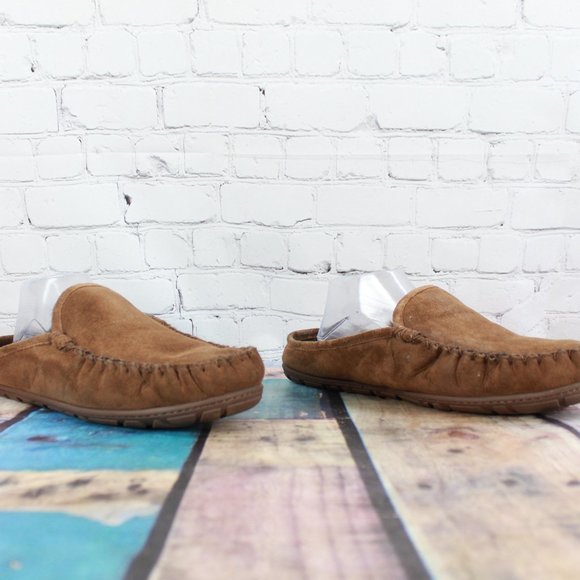 LL BEAN Wicked Good Shearling Moc Slippers Size 12 - Picture 3 of 9